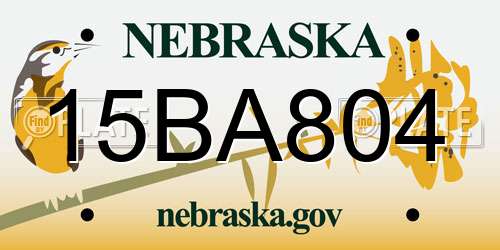 15BA804 Nebraska License Plate