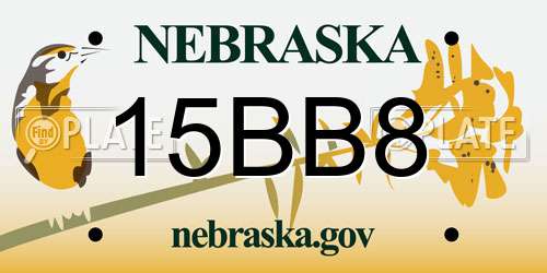 15BB8 Nebraska License Plate