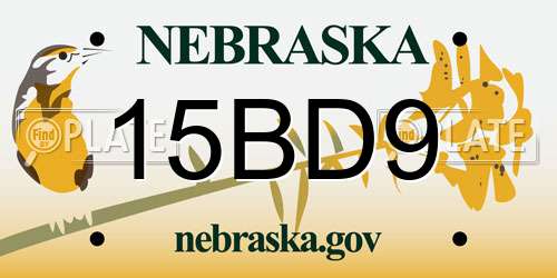 15BD9 Nebraska License Plate