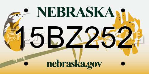 15BZ252 Nebraska License Plate