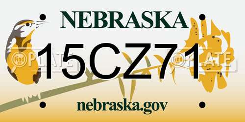 15CZ71 Nebraska License Plate
