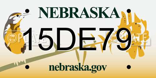 15DE79 Nebraska License Plate
