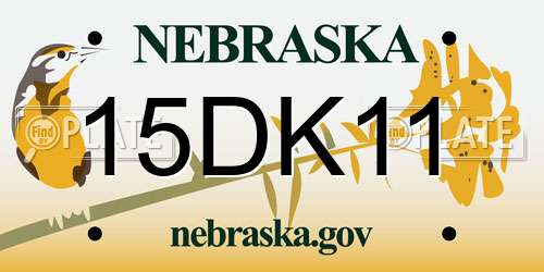 15DK11 Nebraska License Plate