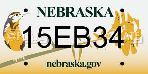 15EB34 Nebraska License Plate
