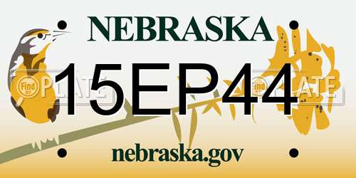 15EP44 Nebraska License Plate
