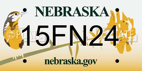 15FN24 Nebraska License Plate