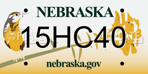 15HC40 Nebraska License Plate