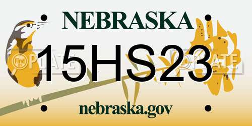 15HS23 Nebraska License Plate