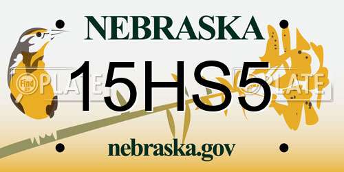 15HS5 Nebraska License Plate