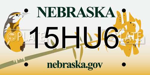 15HU6 Nebraska License Plate
