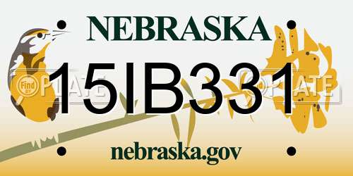 15IB331 Nebraska License Plate