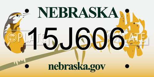 15J606 Nebraska License Plate