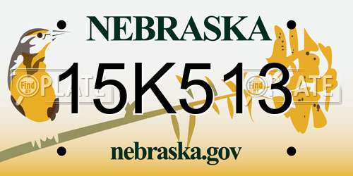 15K513 Nebraska License Plate