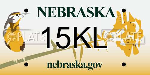15KL Nebraska License Plate