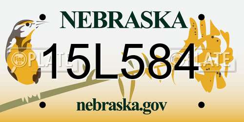 15L584 Nebraska License Plate