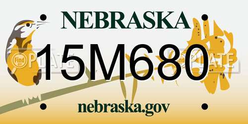 15M680 Nebraska License Plate