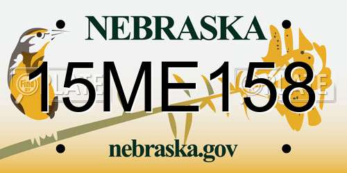 15ME158 Nebraska License Plate