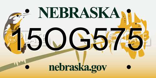 15OG575 Nebraska License Plate