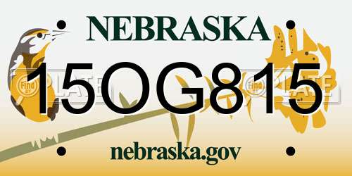15OG815 Nebraska License Plate