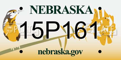 15P161 Nebraska License Plate
