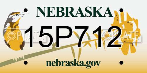 15P712 Nebraska License Plate