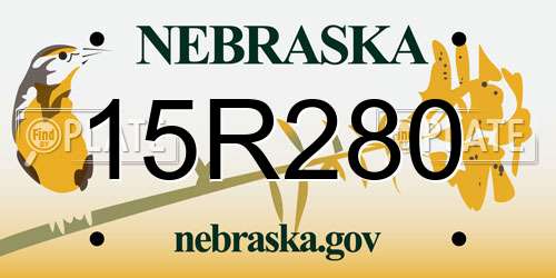 15R280 Nebraska License Plate