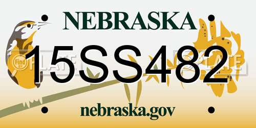 15SS482 Nebraska License Plate