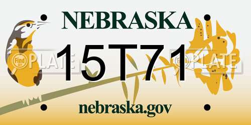 15T71 Nebraska License Plate