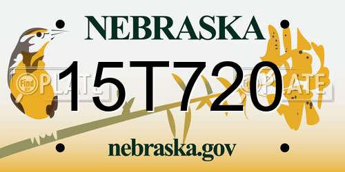 15T720 Nebraska License Plate