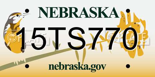 15TS770 Nebraska License Plate
