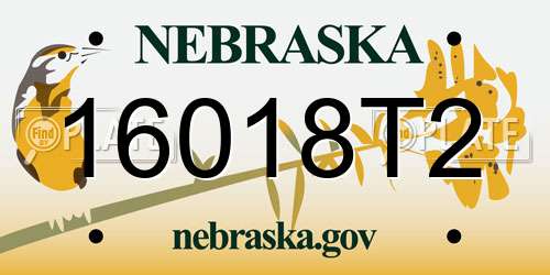 16018T2 Nebraska License Plate