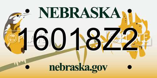 16018Z2 Nebraska License Plate