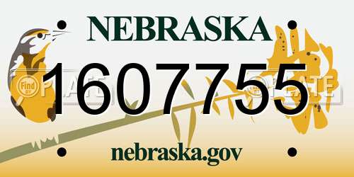 1607755 Nebraska License Plate