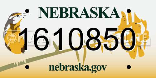 1610850 Nebraska License Plate