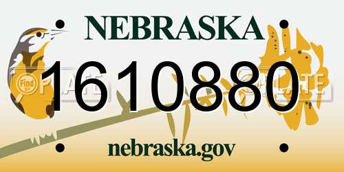 1610880 Nebraska License Plate