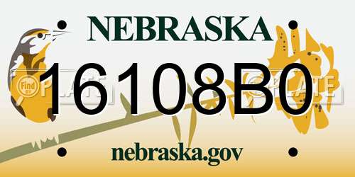 16108B0 Nebraska License Plate
