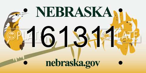 161311 Nebraska License Plate