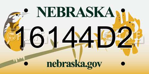 16144D2 Nebraska License Plate