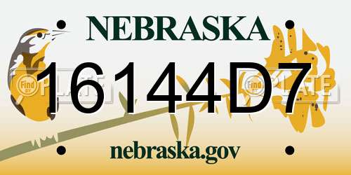 16144D7 Nebraska License Plate