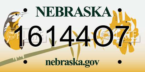 16144O7 Nebraska License Plate