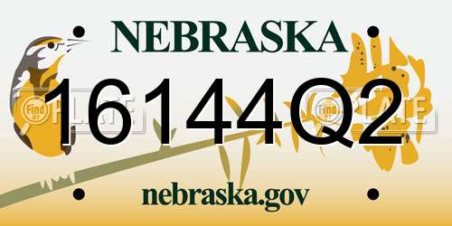 16144Q2 Nebraska License Plate