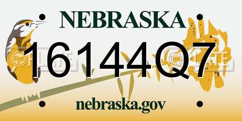 16144Q7 Nebraska License Plate