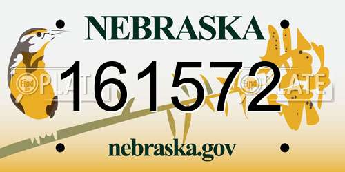 161572 Nebraska License Plate