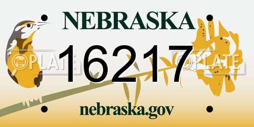16217 Nebraska License Plate