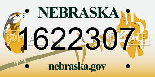1622307 Nebraska License Plate