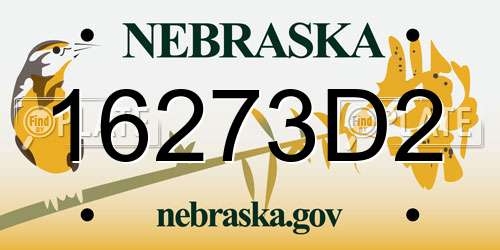 16273D2 Nebraska License Plate