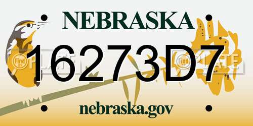 16273D7 Nebraska License Plate