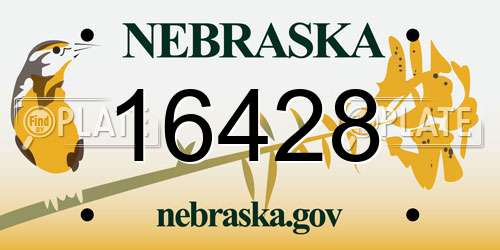 16428 Nebraska License Plate