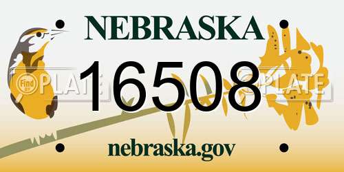 16508 Nebraska License Plate