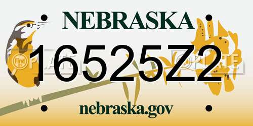 16525Z2 Nebraska License Plate